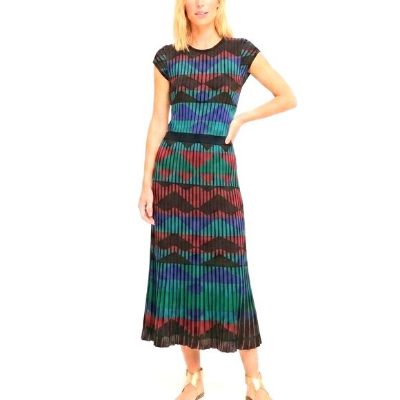 Aldomartins Dresses & Skirts - ALDO MARTINS Dress Atria Knit Black/Red/Blue/Green Midi Women Size Small NEW NWT
